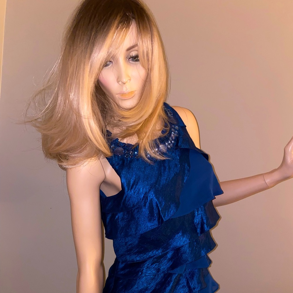 S.L. Fashions Royal Blue Dress 4